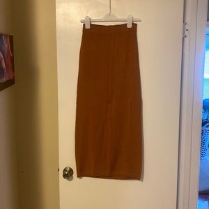 Free People Beach to Night Midi Skirt in Rust